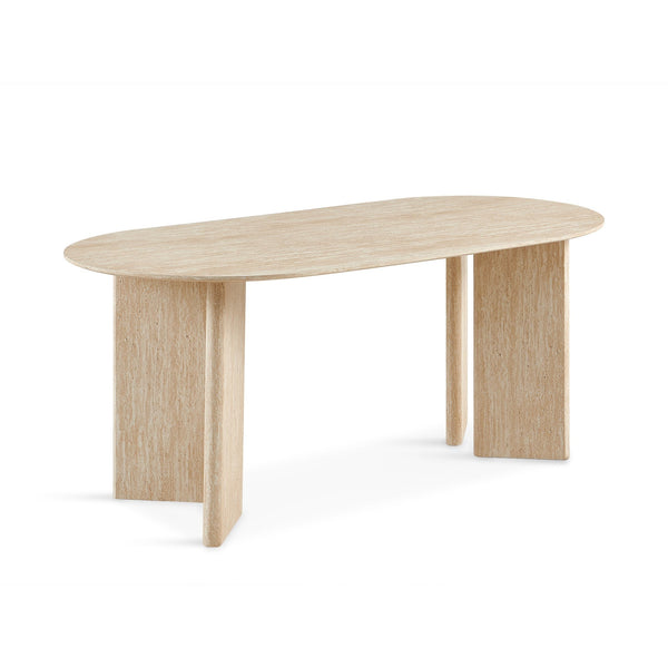 Xanthe Oval Dining Table 180 x 90cm - Travertine