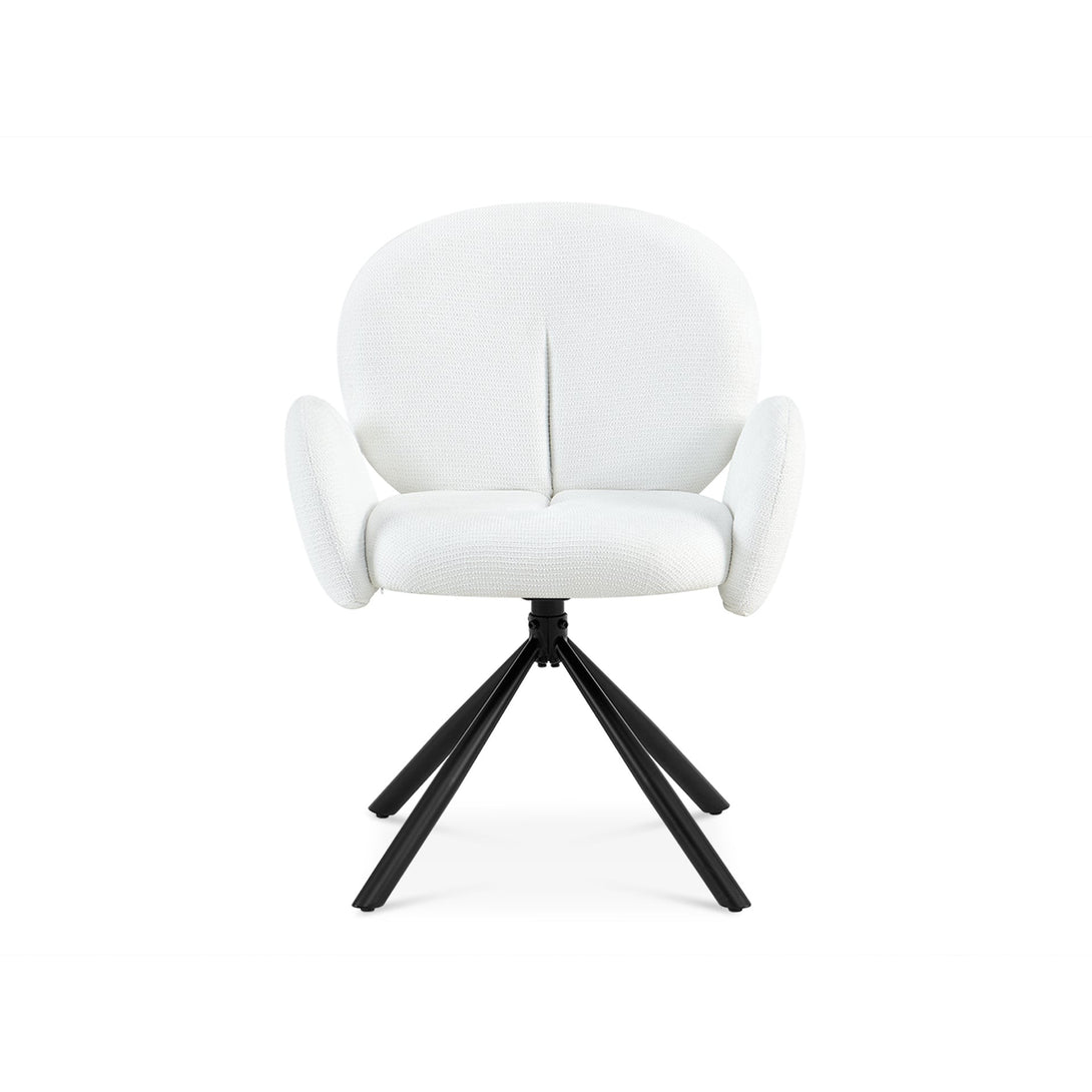 Avery Swivel Fabric Dining Chair - Set of 2 - White