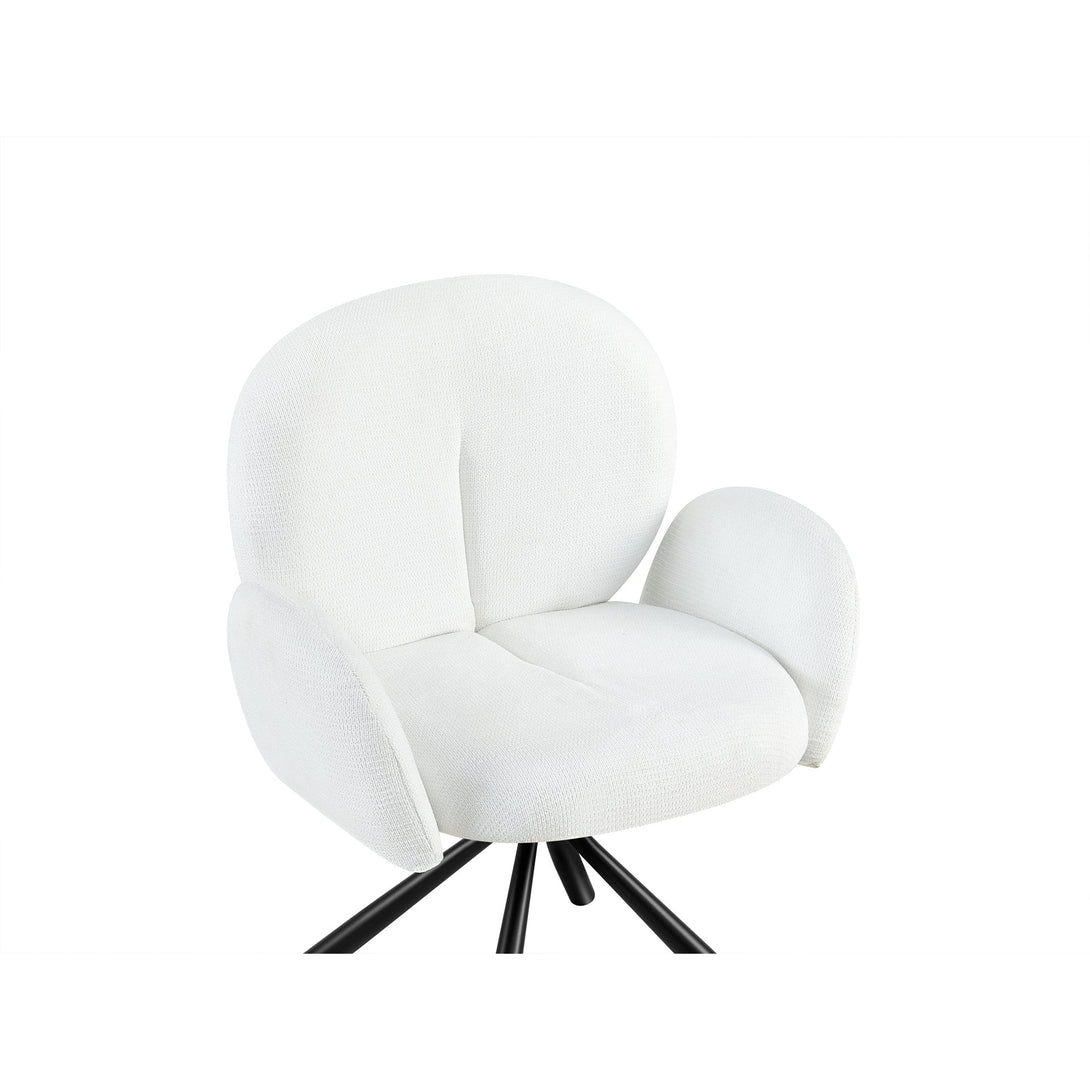 Avery Swivel Fabric Dining Chair - Set of 2 - White