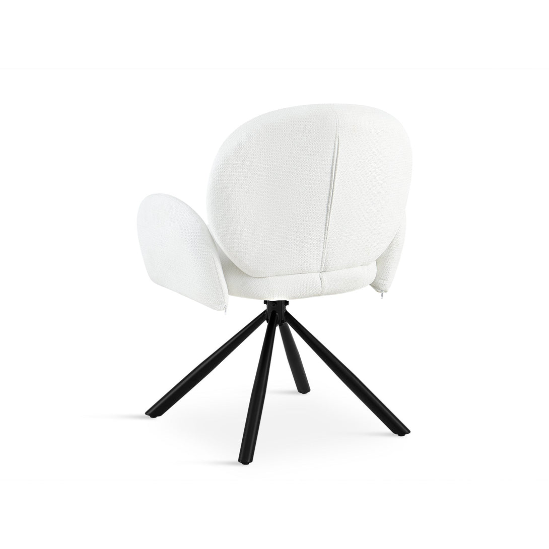Avery Swivel Fabric Dining Chair - Set of 2 - White