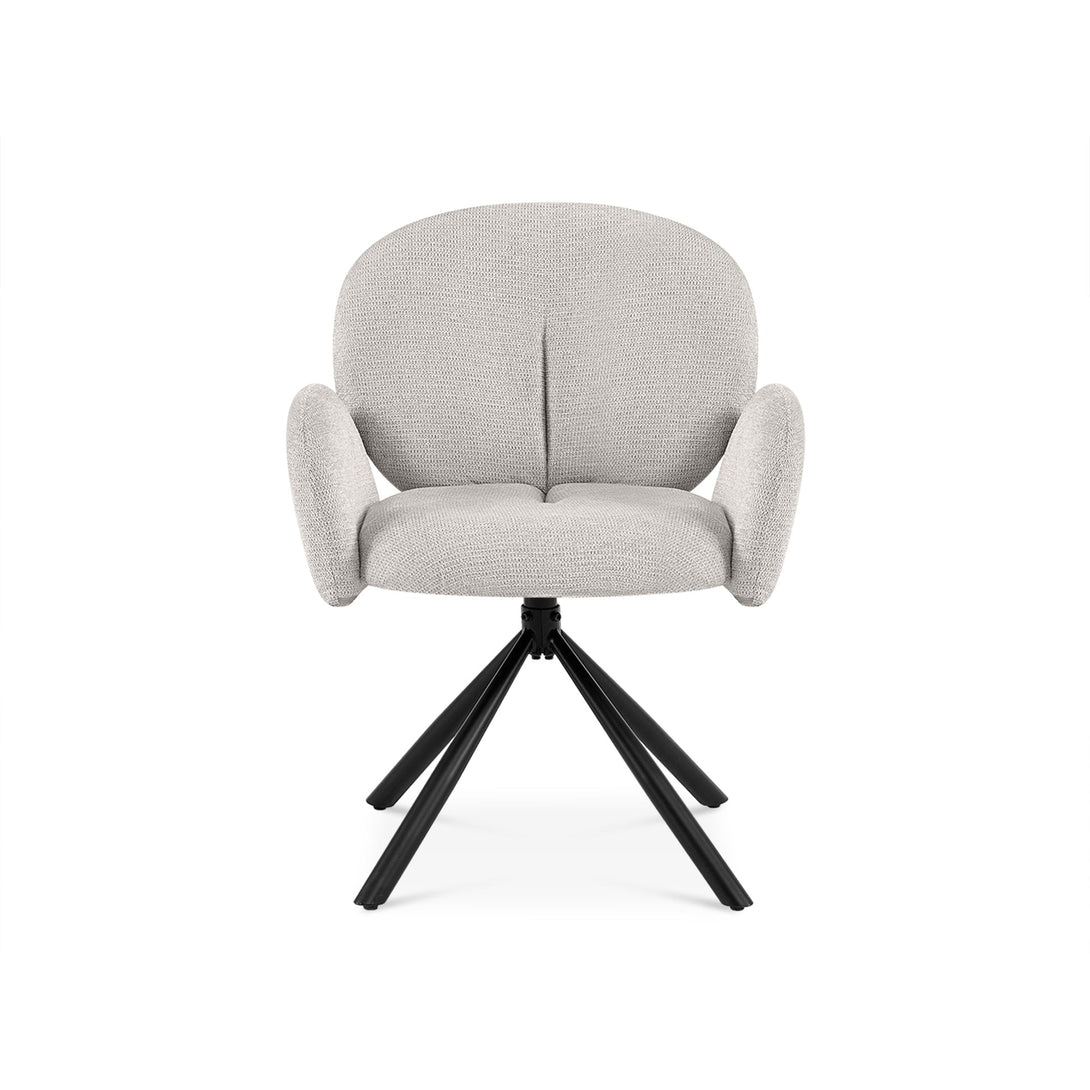 Avery Swivel Fabric Dining Chair - Set Of 2 - Grey