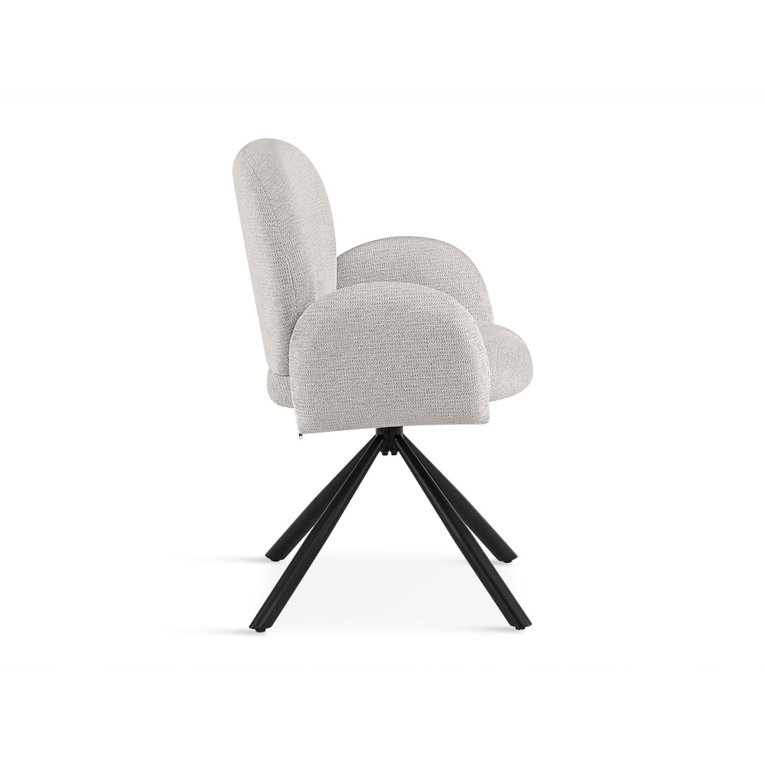Avery Swivel Fabric Dining Chair - Set Of 2 - Grey
