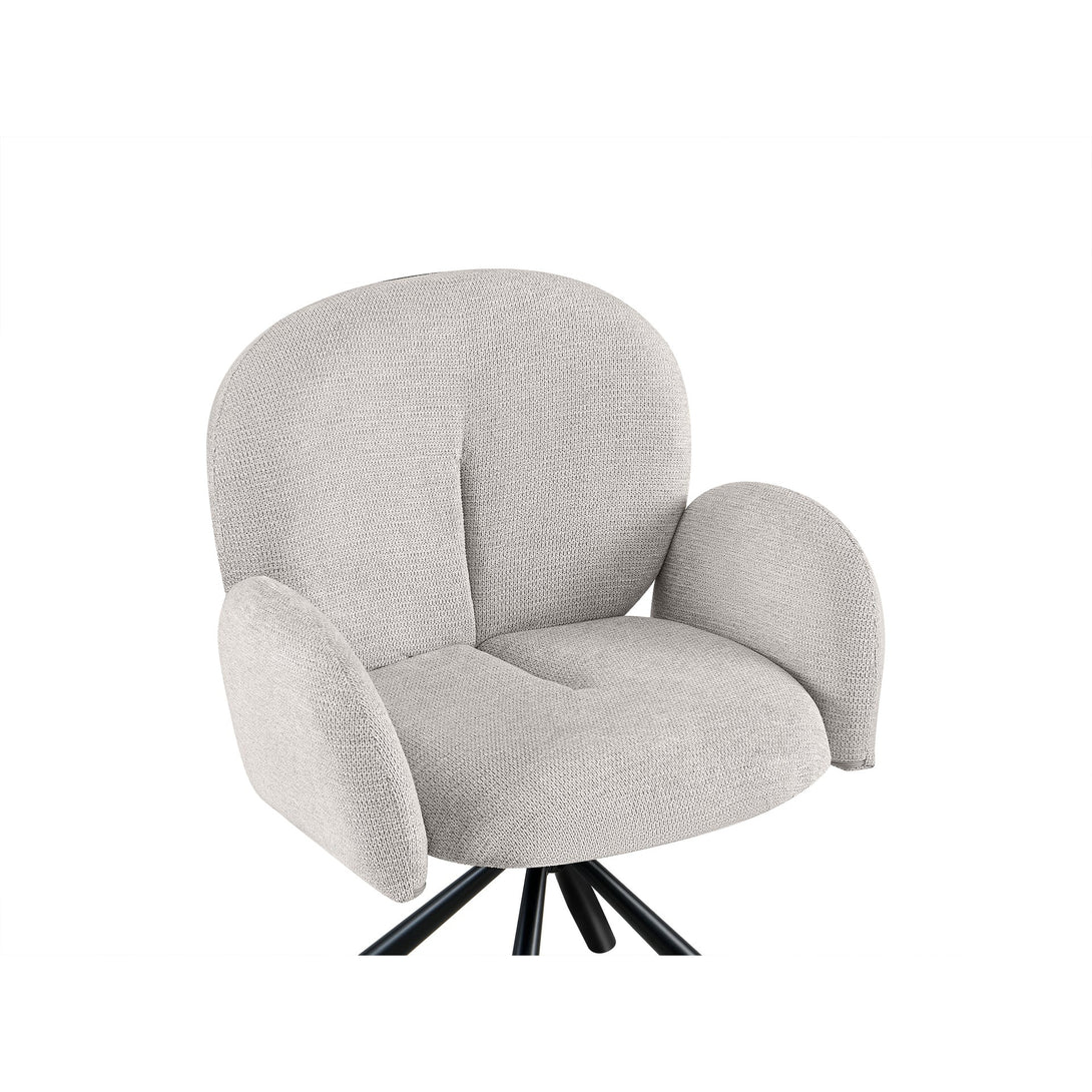 Avery Swivel Fabric Dining Chair - Set Of 2 - Grey