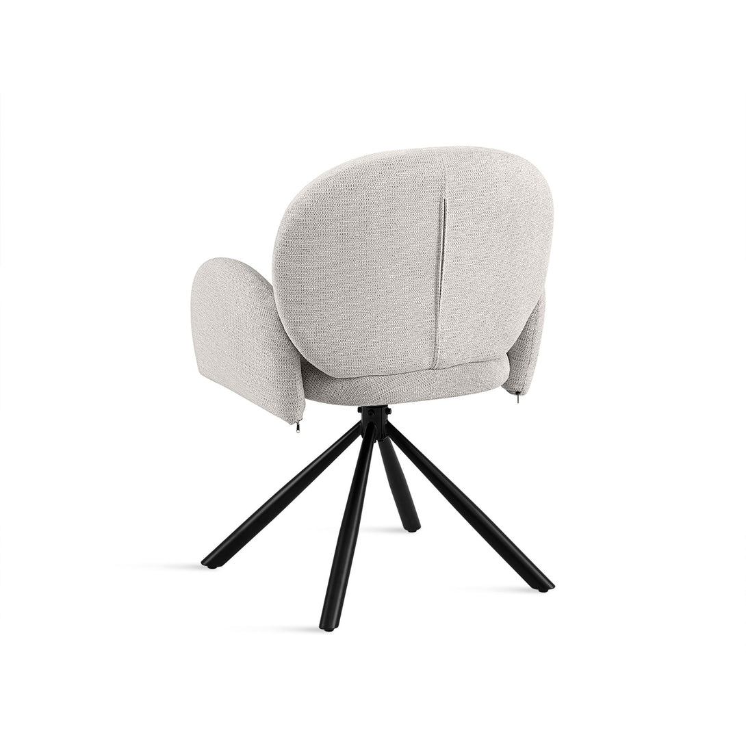 Avery Swivel Fabric Dining Chair - Set Of 2 - Grey