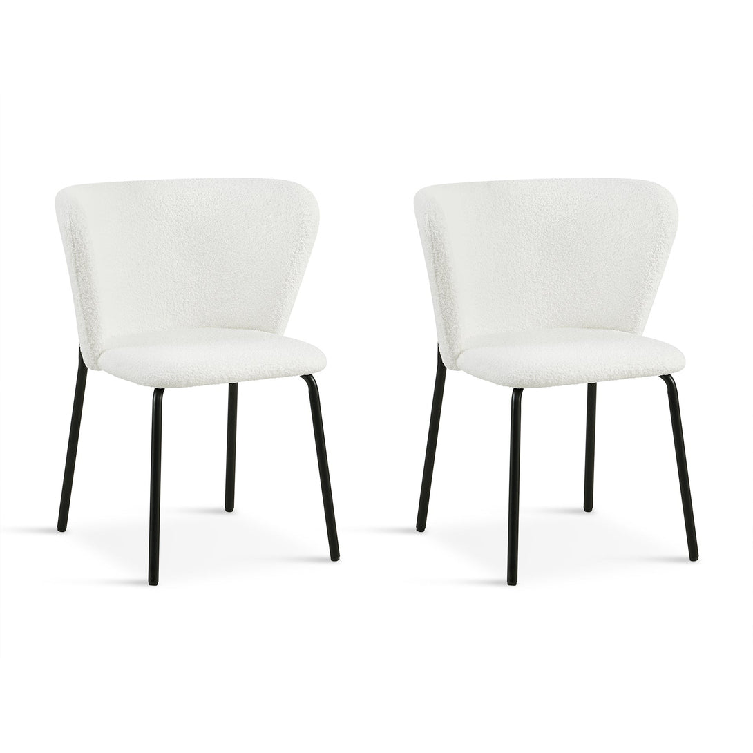 Blair Teddy Fabric Dining Chair - Set of 2 - White