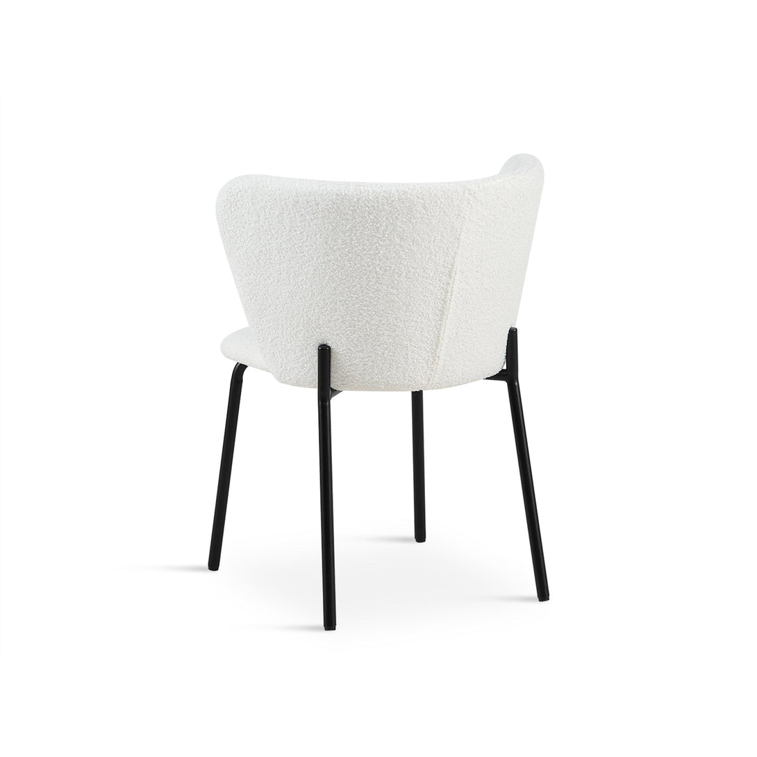 Blair Teddy Fabric Dining Chair - Set of 2 - White