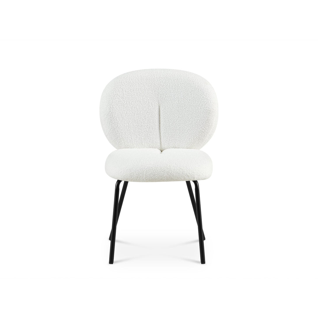 Griffin Teddy Fabric Dining Chair - Set of 2 - White