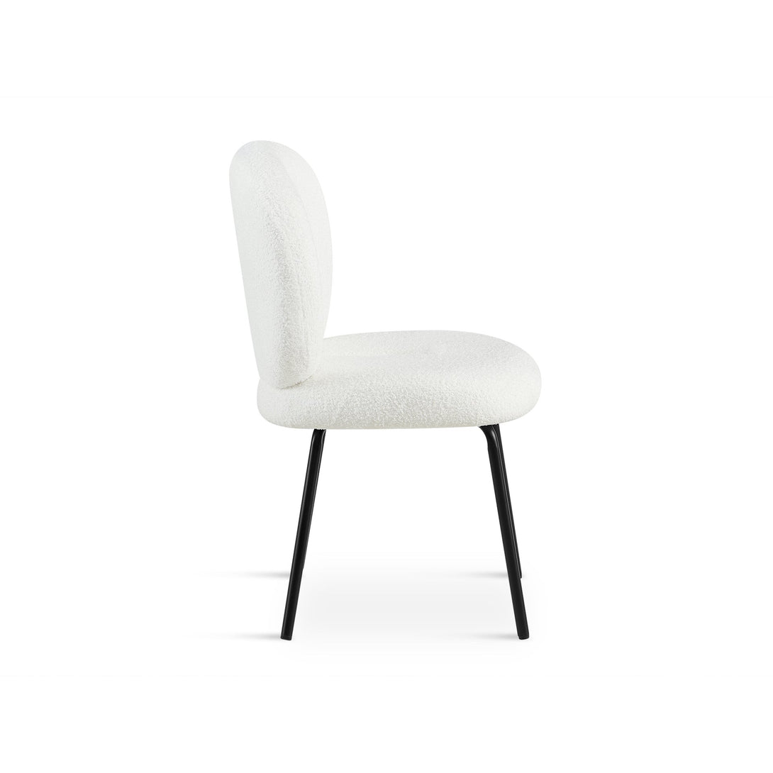 Griffin Teddy Fabric Dining Chair - Set of 2 - White