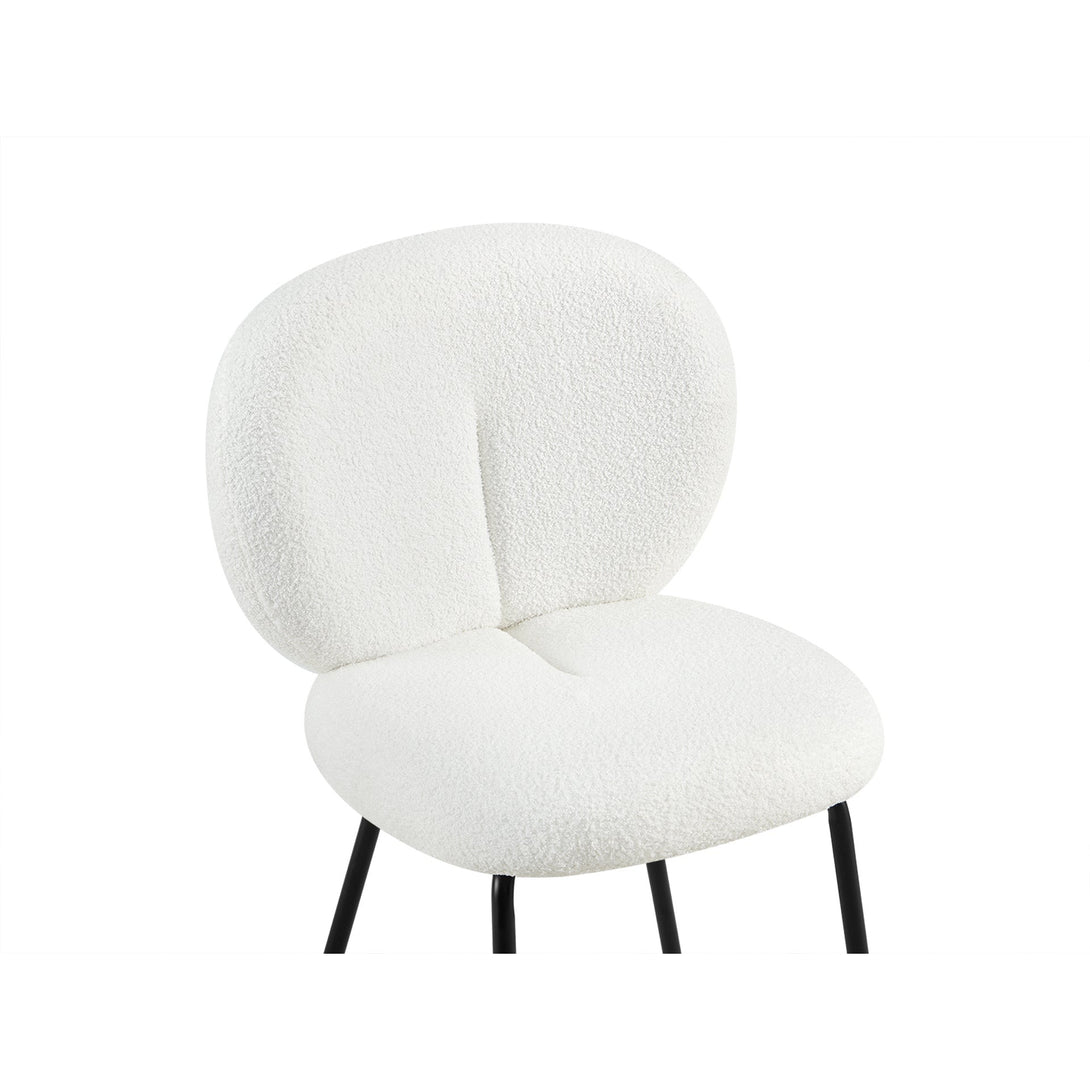 Griffin Teddy Fabric Dining Chair - Set of 2 - White
