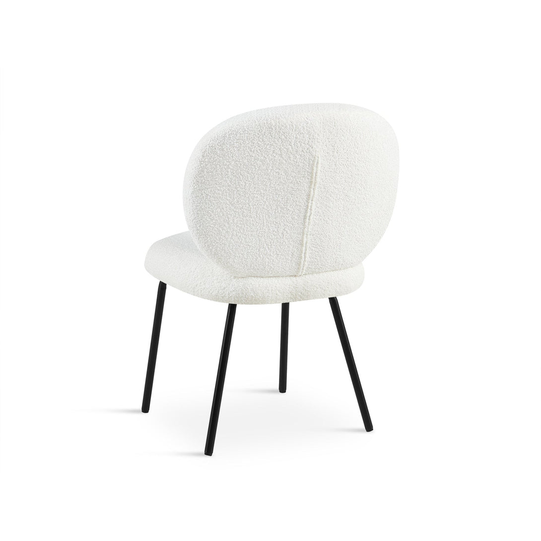 Griffin Teddy Fabric Dining Chair - Set of 2 - White
