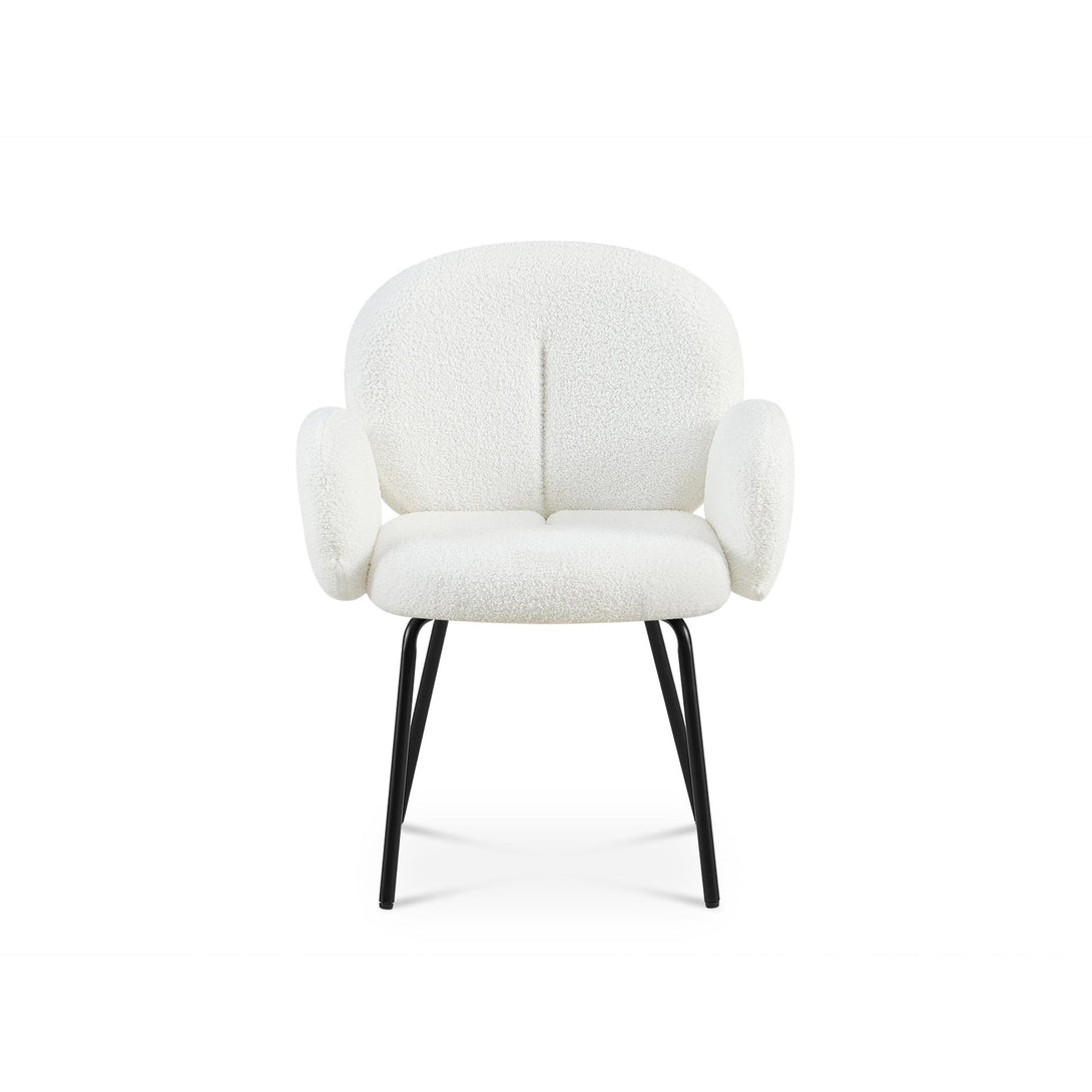 Lennon Teddy Fabric Dining Chair - Set of 2 - White