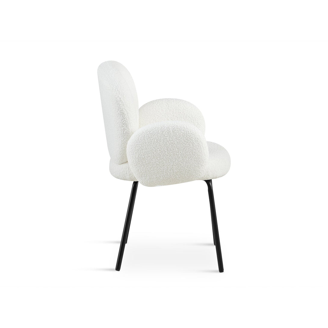 Lennon Teddy Fabric Dining Chair - Set of 2 - White