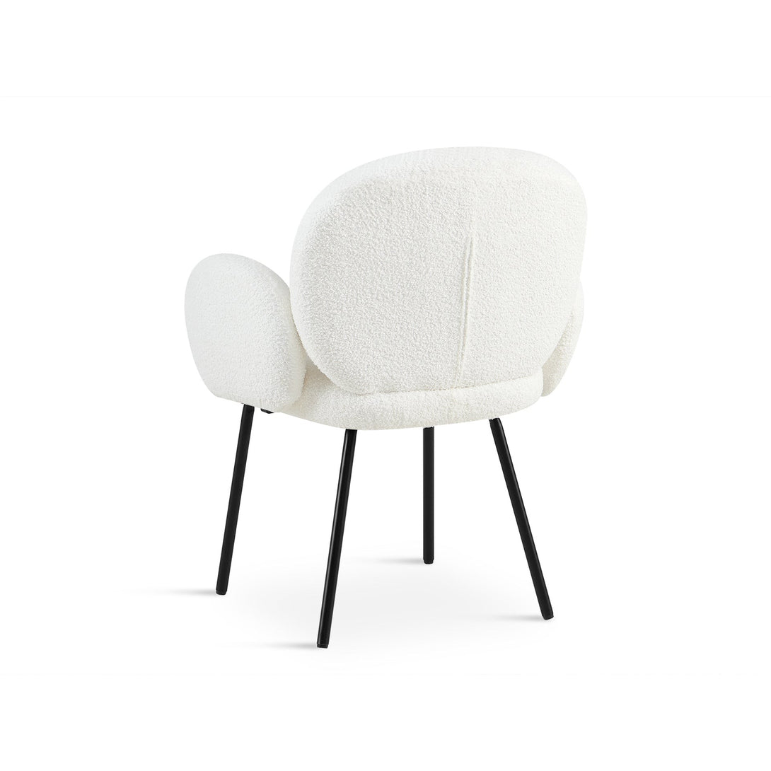 Lennon Teddy Fabric Dining Chair - Set of 2 - White