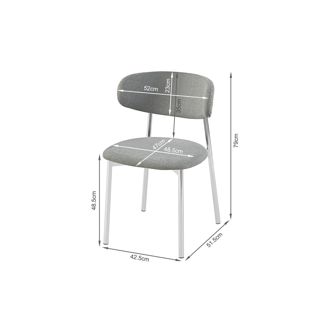 Onyx Fabric Dining Chair - Set of 4 - Grey