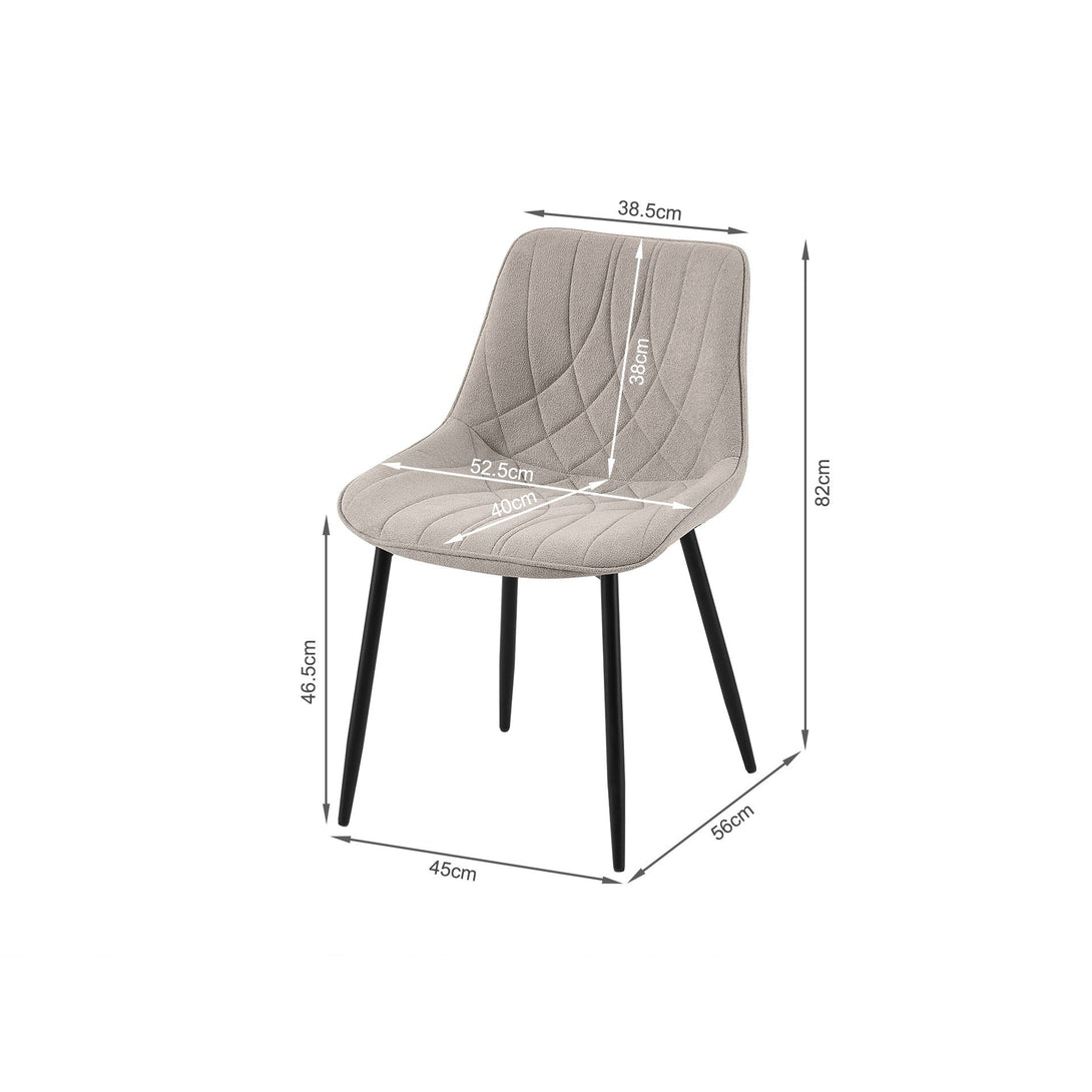 Payton Fabric Dining Chair - Set of 4 - Grey