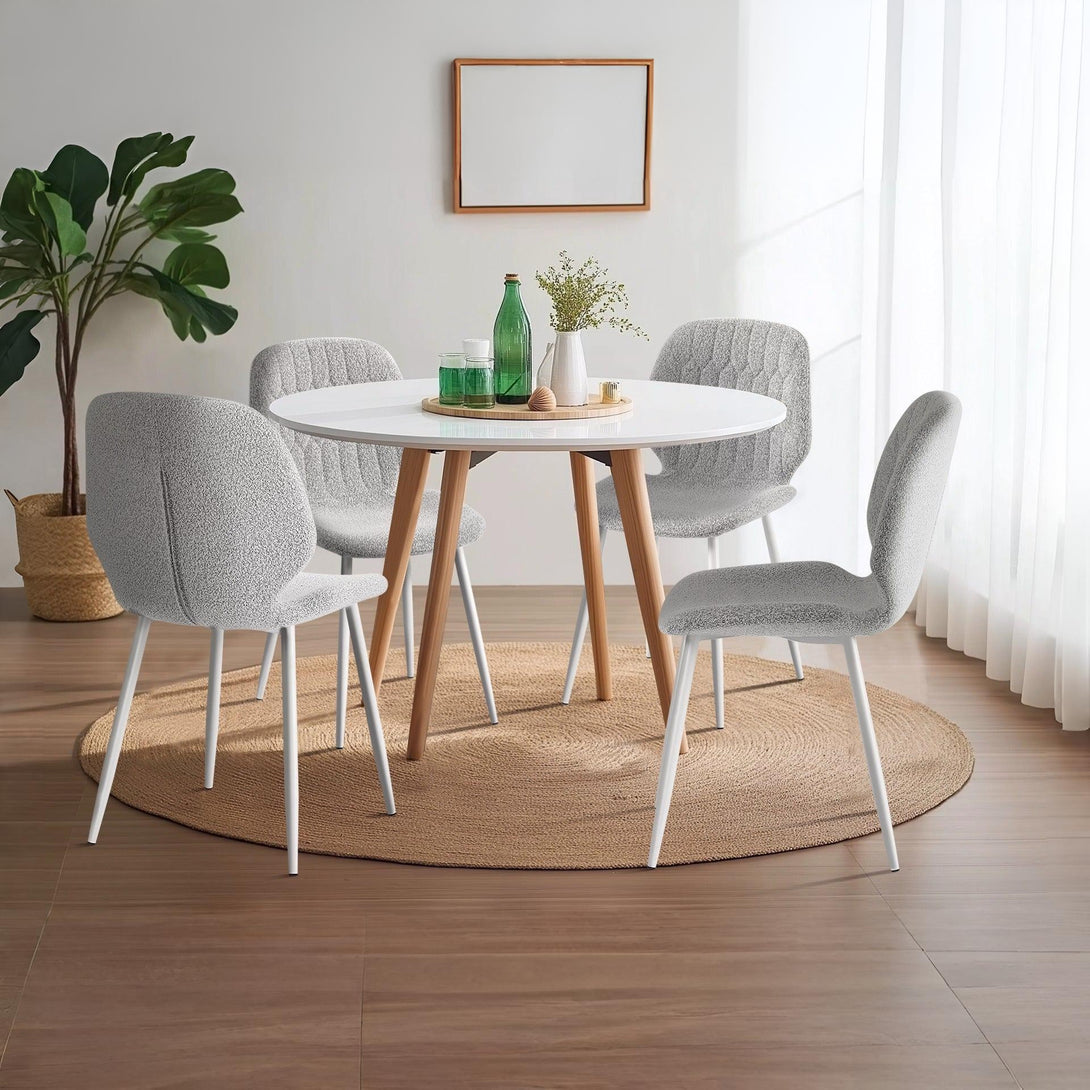 River Fabric Dining Chair - Set of 4 - Light Grey