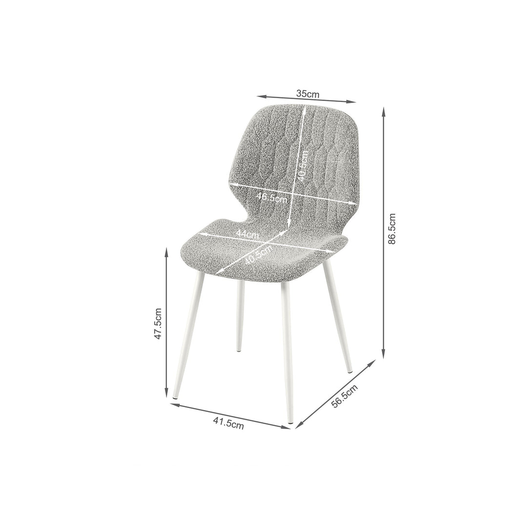 River Fabric Dining Chair - Set of 4 - Light Grey