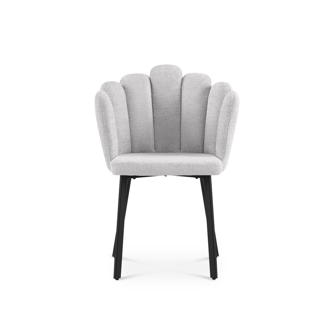 Urban Petal-shaped Upholstered Dining Chair - Set of 2 - Light Grey
