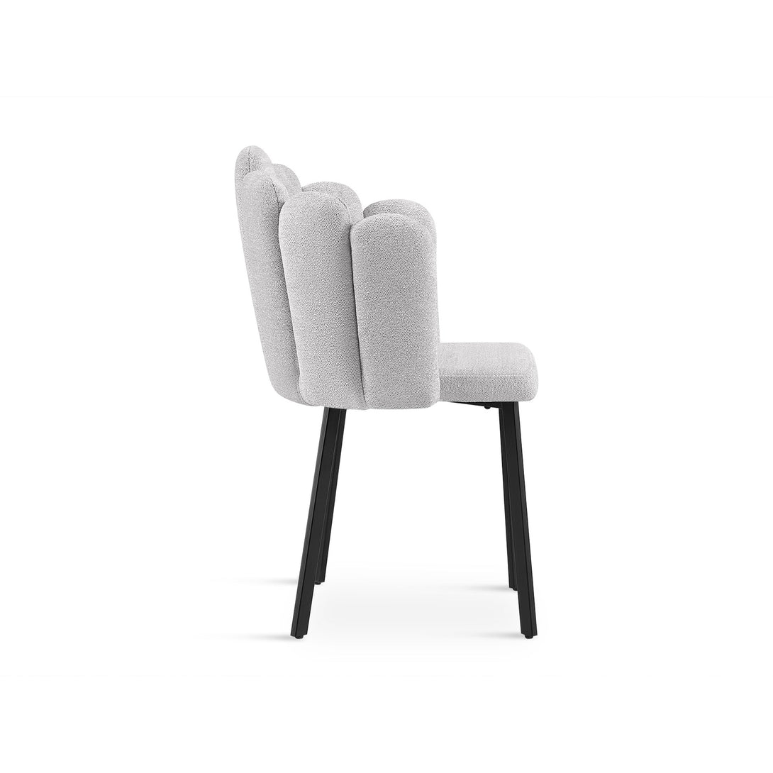 Urban Petal-shaped Upholstered Dining Chair - Set of 2 - Light Grey