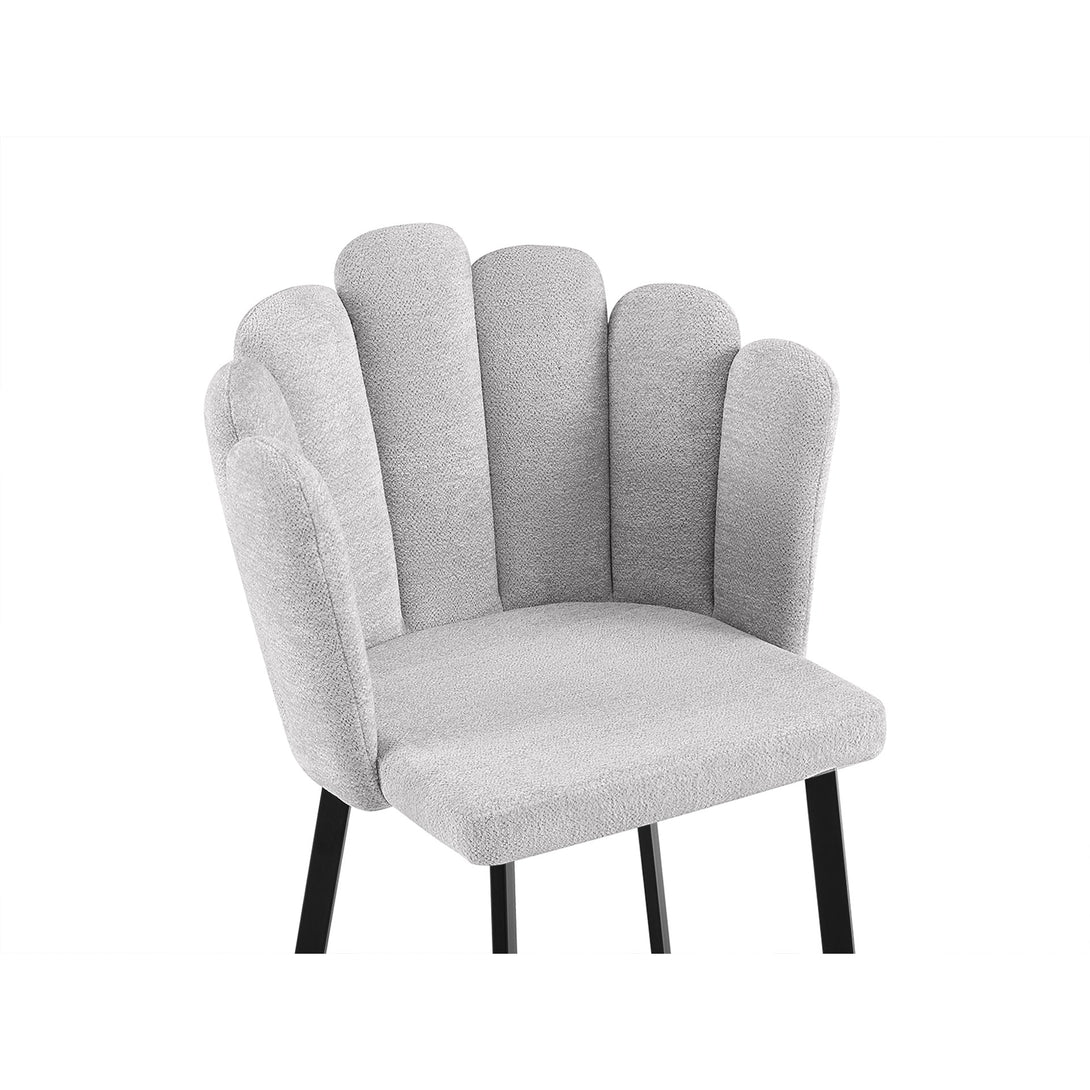 Urban Petal-shaped Upholstered Dining Chair - Set of 2 - Light Grey