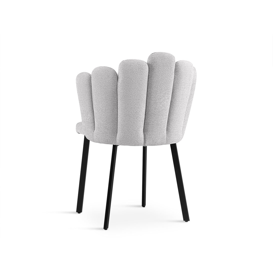Urban Petal-shaped Upholstered Dining Chair - Set of 2 - Light Grey