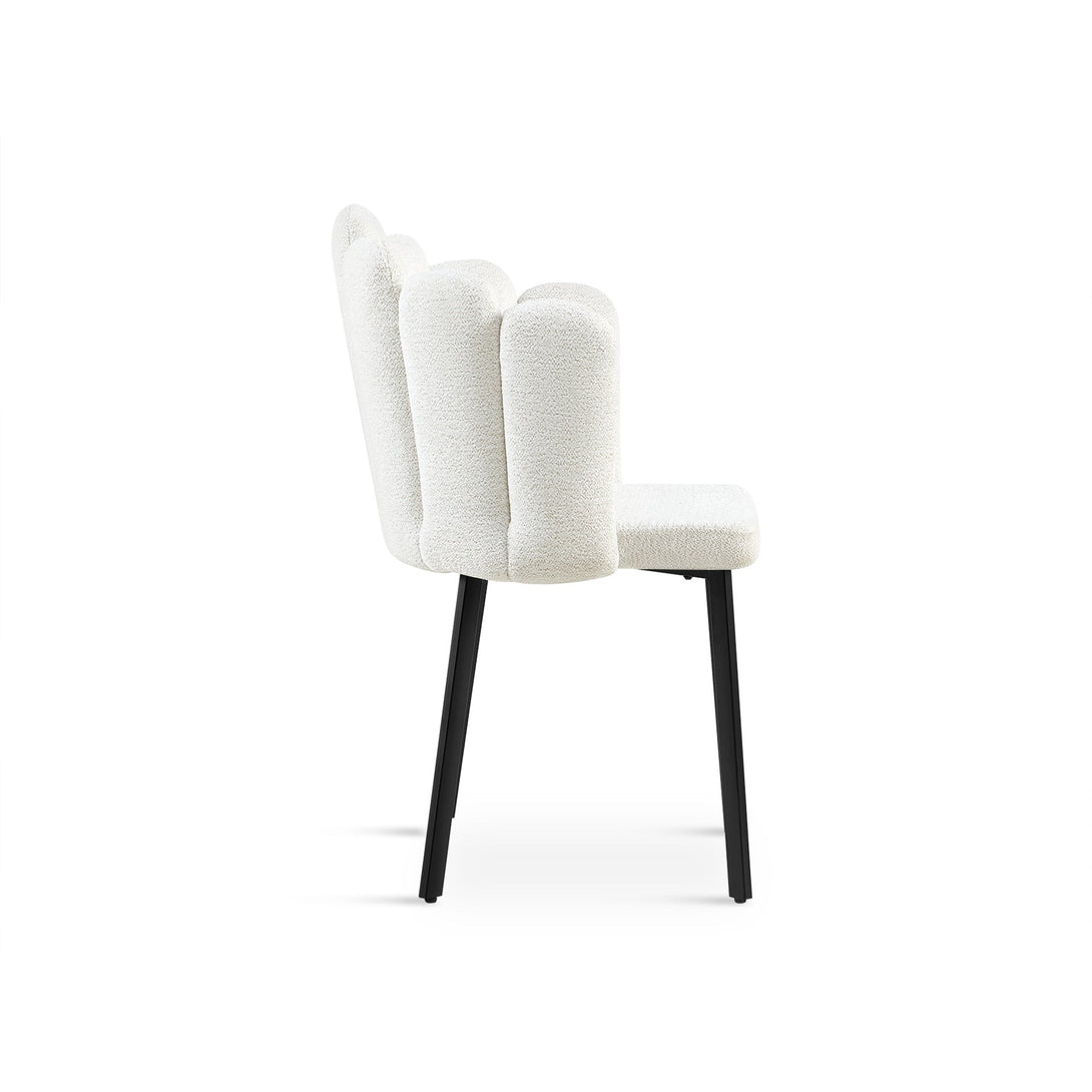 Urban Petal-shaped Upholstered Dining Chair - Set of 2 - Beige