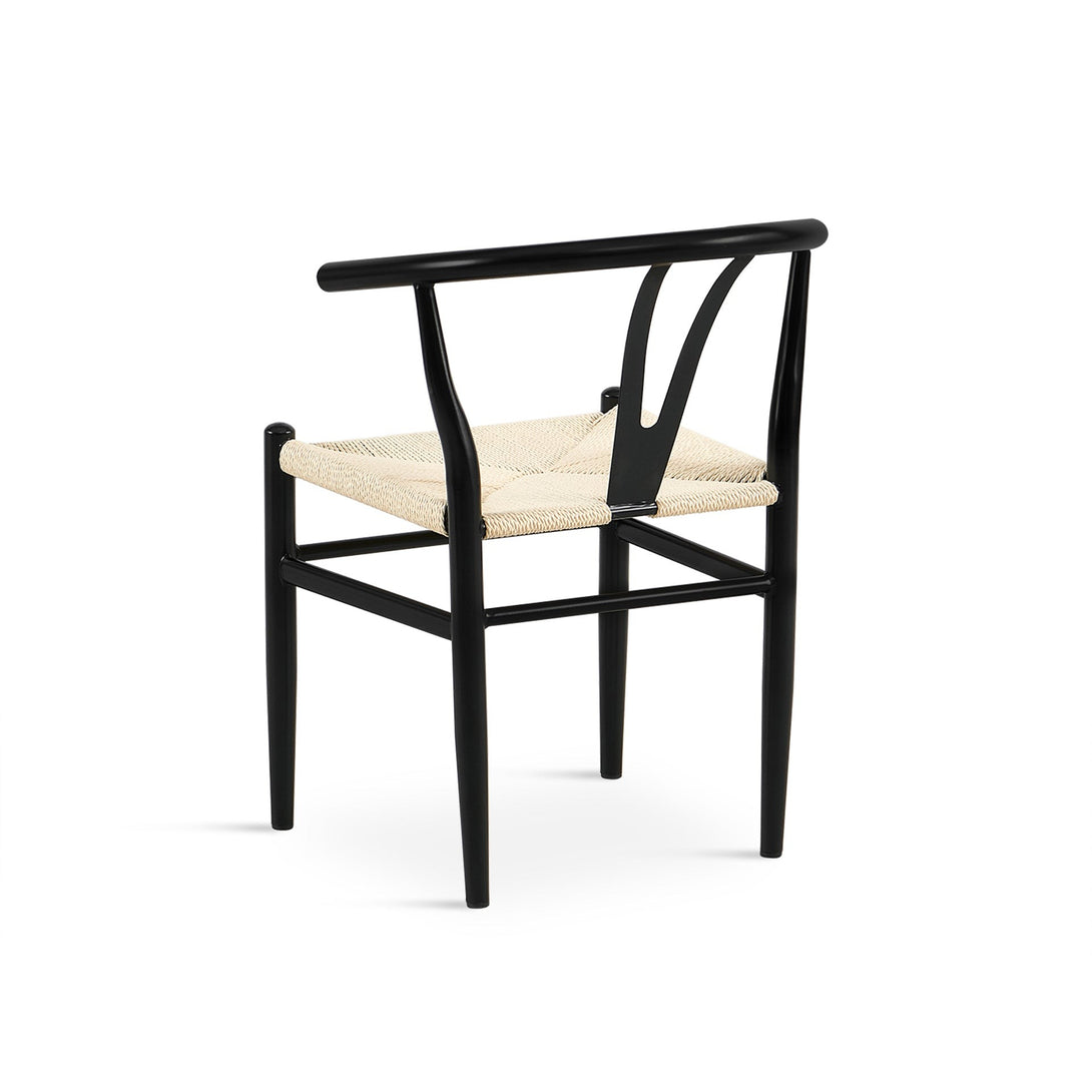 Winter Rope Seat Dining Chair Wishbone Chair Replica - Set of 2 - Black