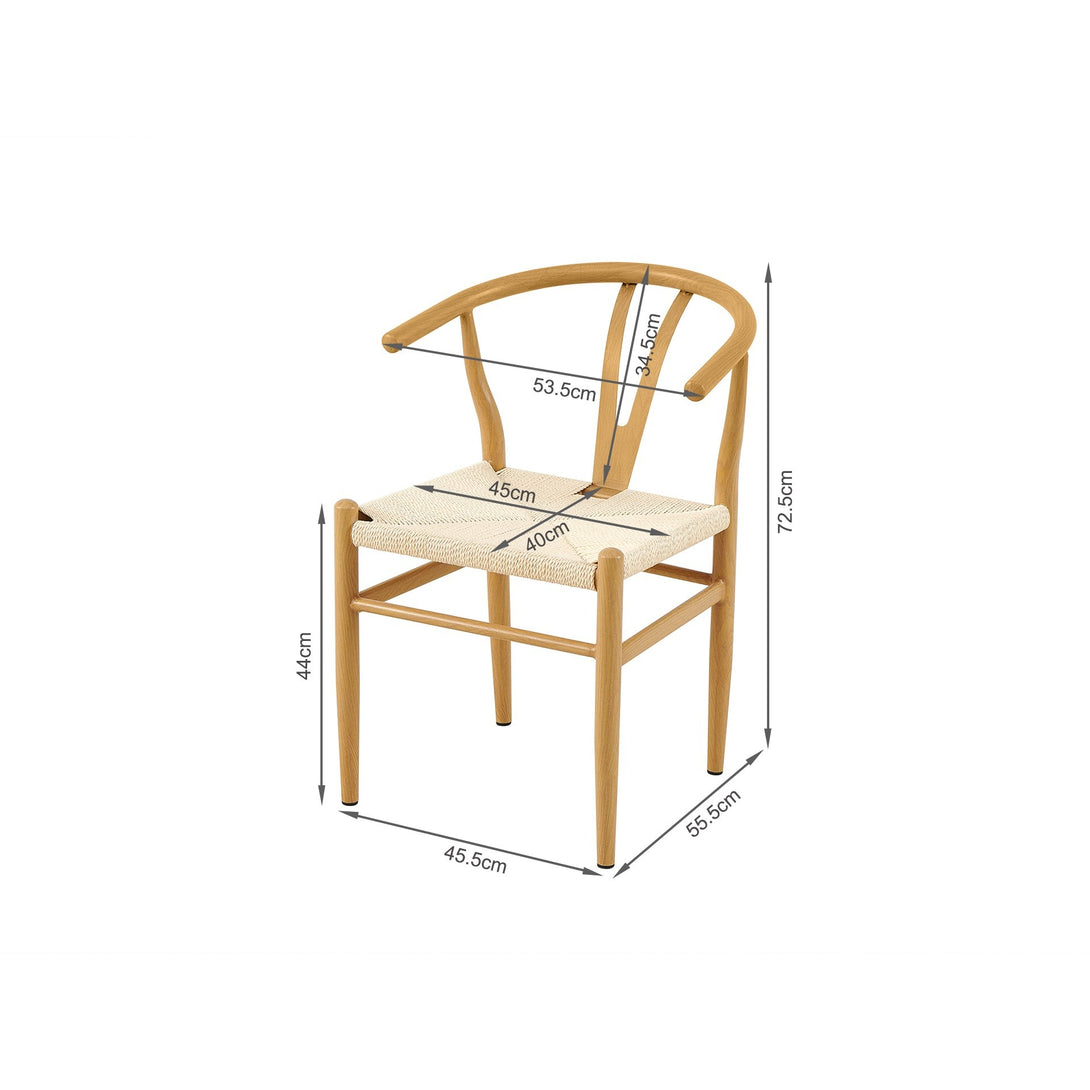 Winter Rope Seat Dining Chair Wishbone Chair Replica - Set of 2 - Natural