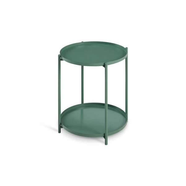 Zen Round Coffee Table with Shelf - Green
