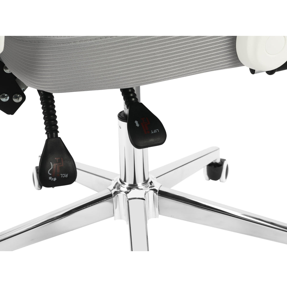 Melissa Office Chair with Footrest - Grey + White