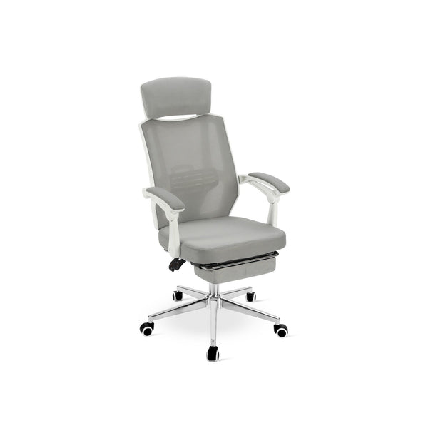 Melissa Office Chair with Footrest - Grey + White