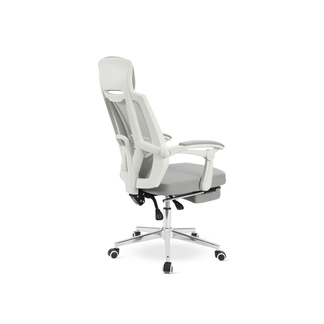 Melissa Office Chair with Footrest - Grey + White