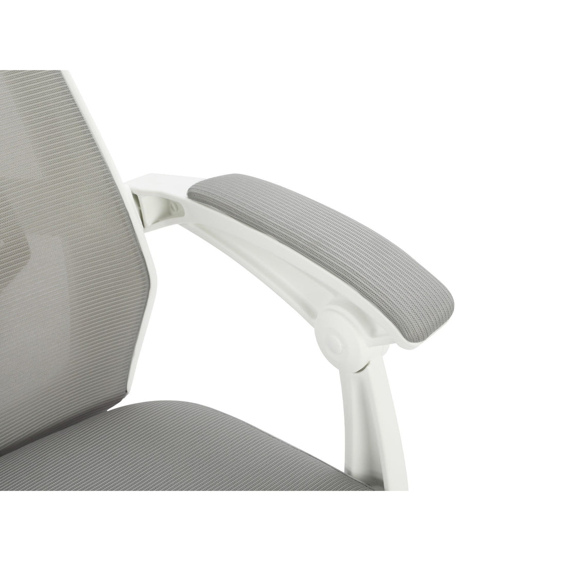 Melissa Office Chair with Footrest - Grey + White