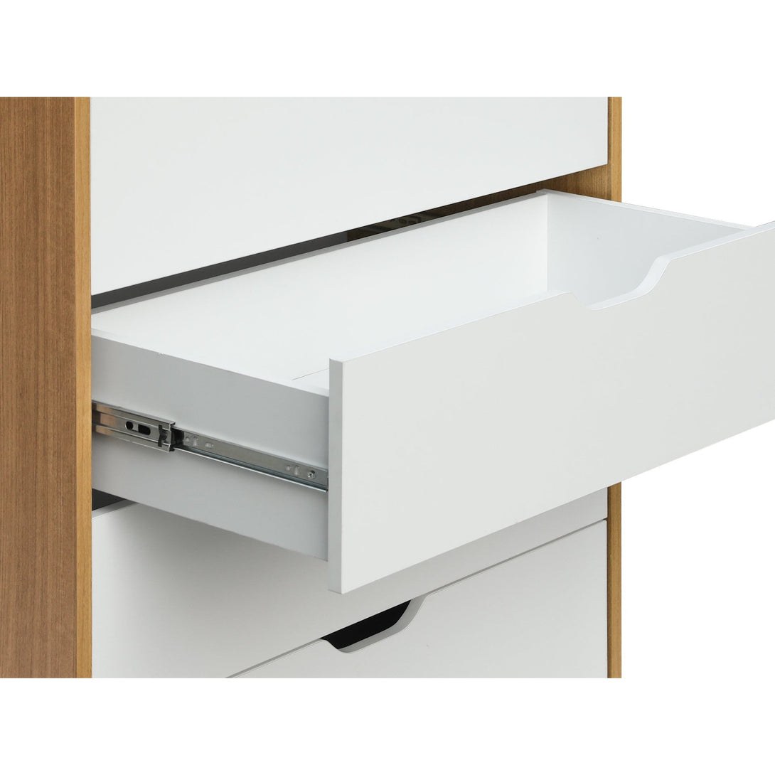 Schertz Wooden Tallboy 6 Drawers - Oak