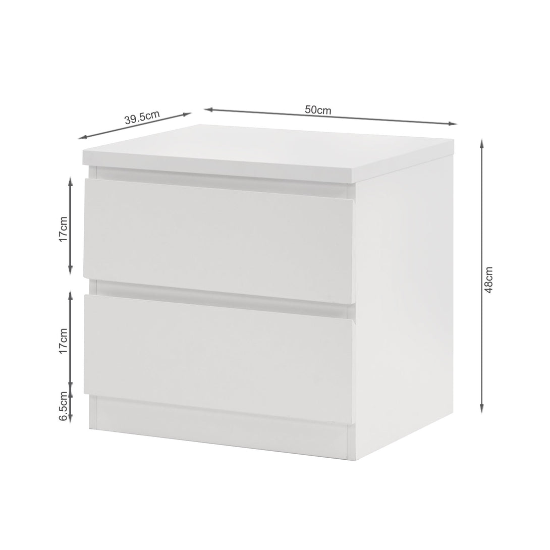 Tongass Wooden Bedside Table - White