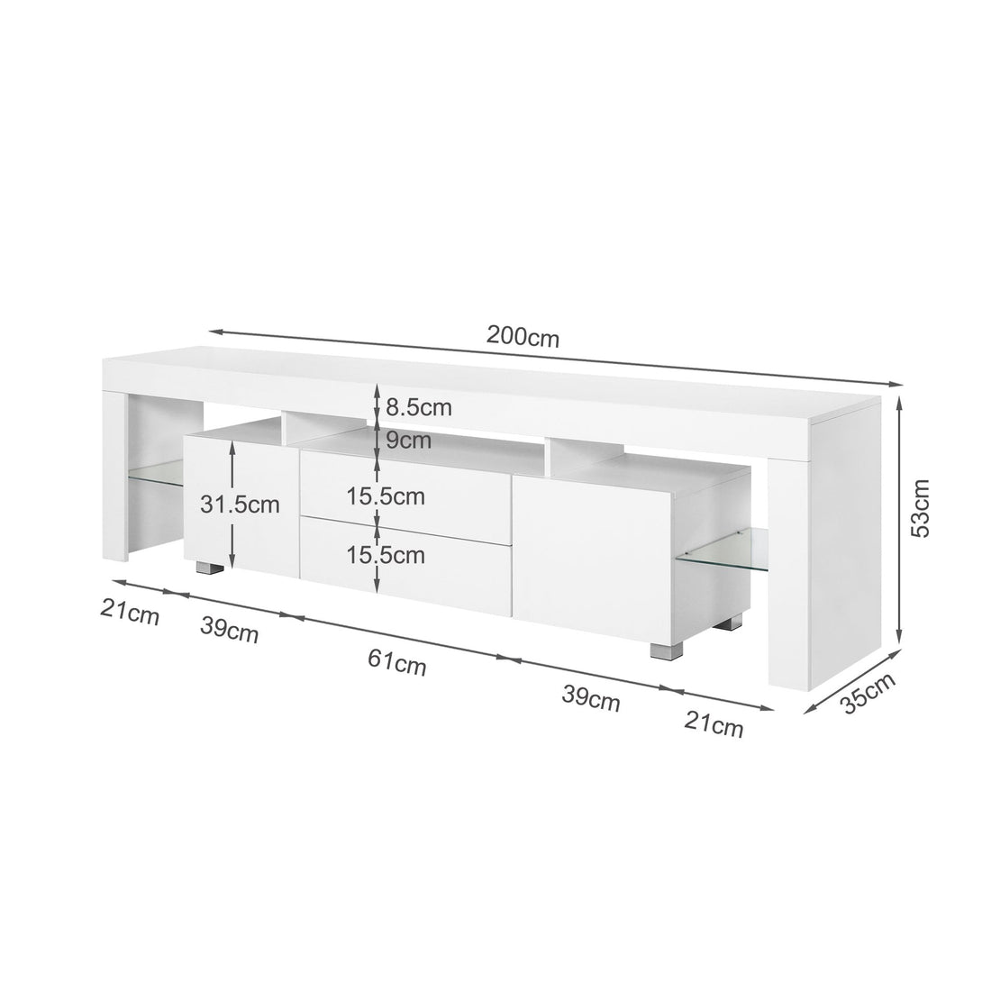 Micco 2m LED Entertainment Unit - White