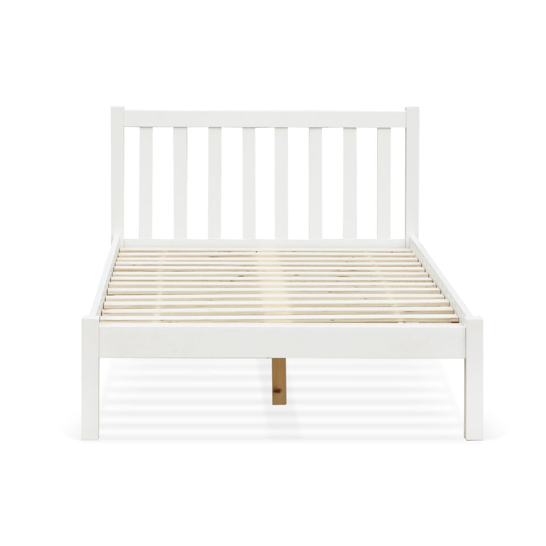 Baker King Single Wooden Bed Frame - White