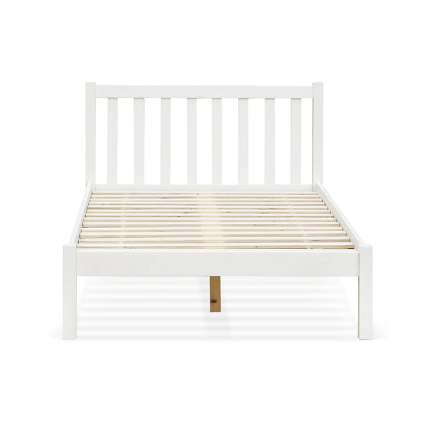 Baker King Single Wooden Bed Frame - White