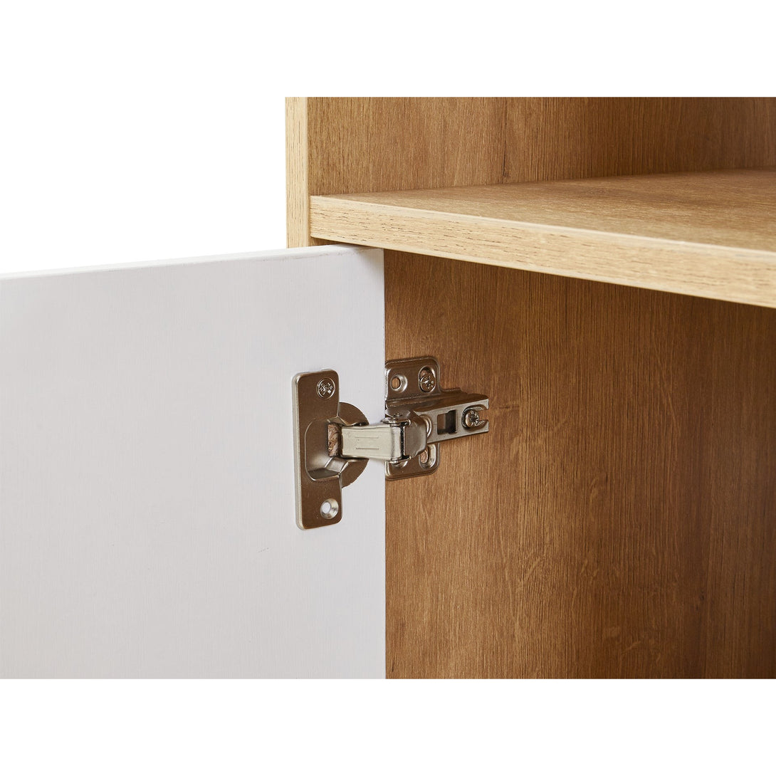 Makalu 100cm Computer Study Desk with Cabinet - Oak