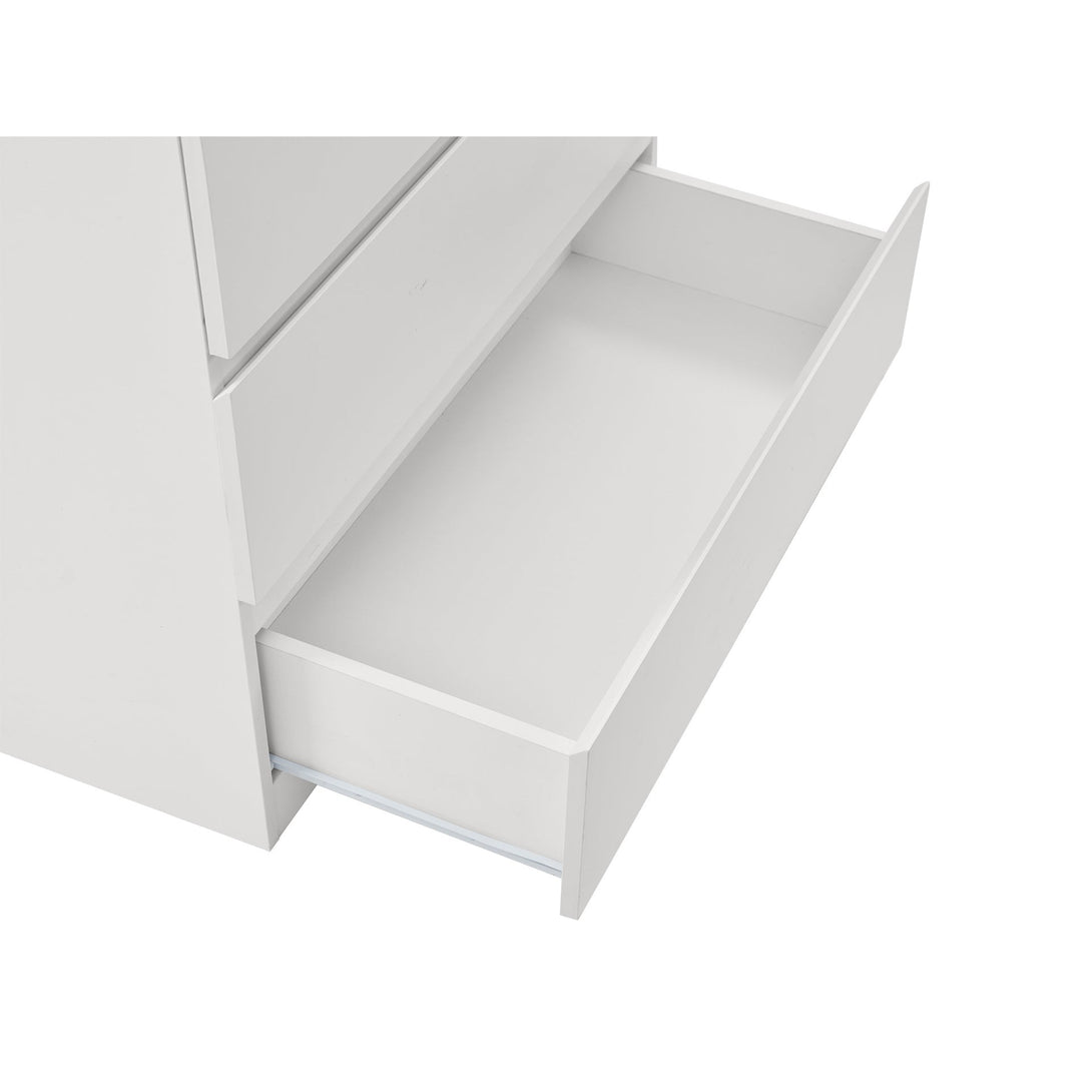 Tongass Wooden Tallboy 4 Drawers - White