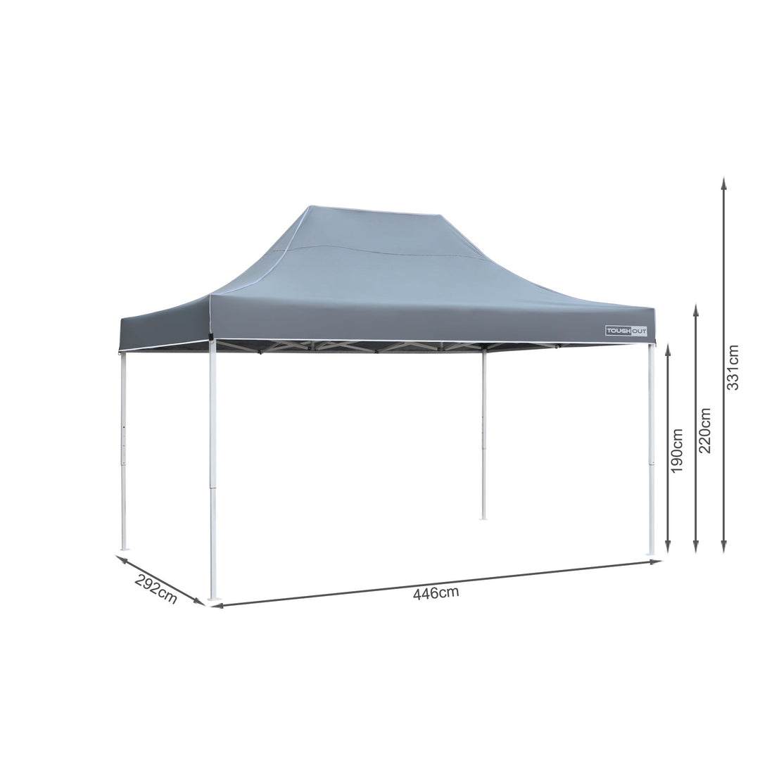 Toughout Thunderstorm Gazebo 3 x 4.5m - Grey