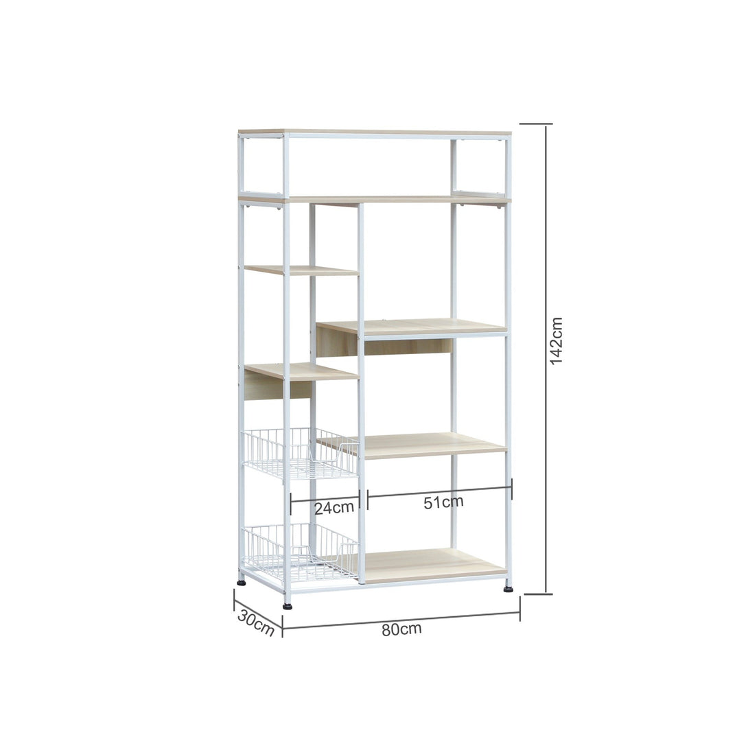Nyos Kitchen Storage Shelf Microwave Stand with Baskets