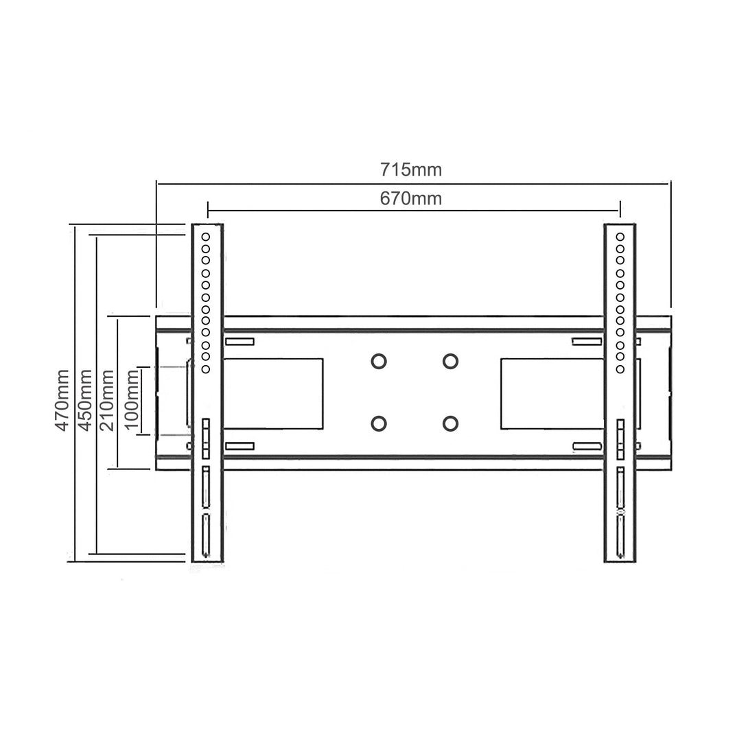 TV Stand With Glass Base Height Adjustable 32-70"