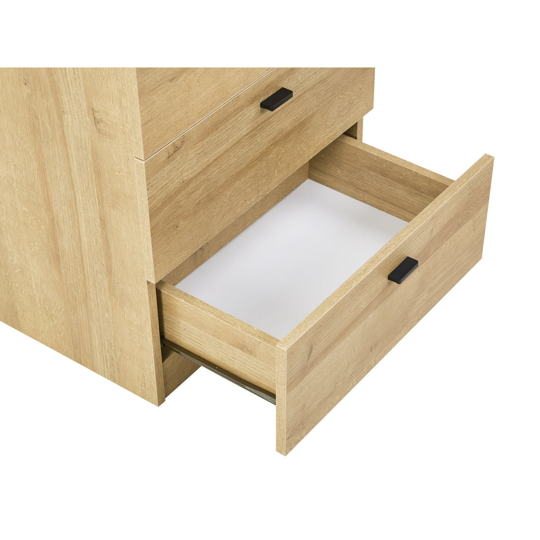 Hekla Tallboy 5 Drawer Chest Dresser - Oak