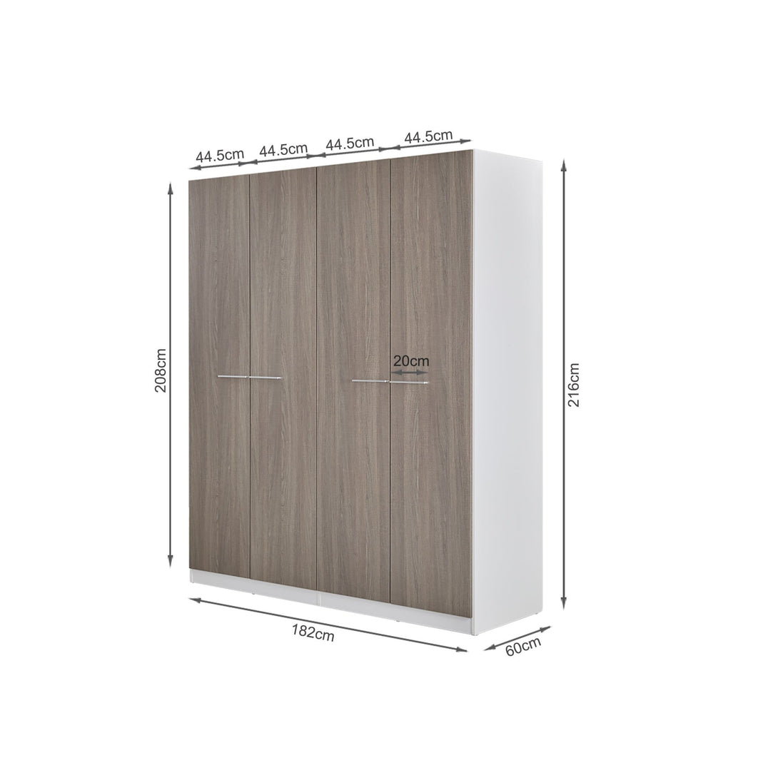 Waipoua Wooden Wardrobe - Grey Oak