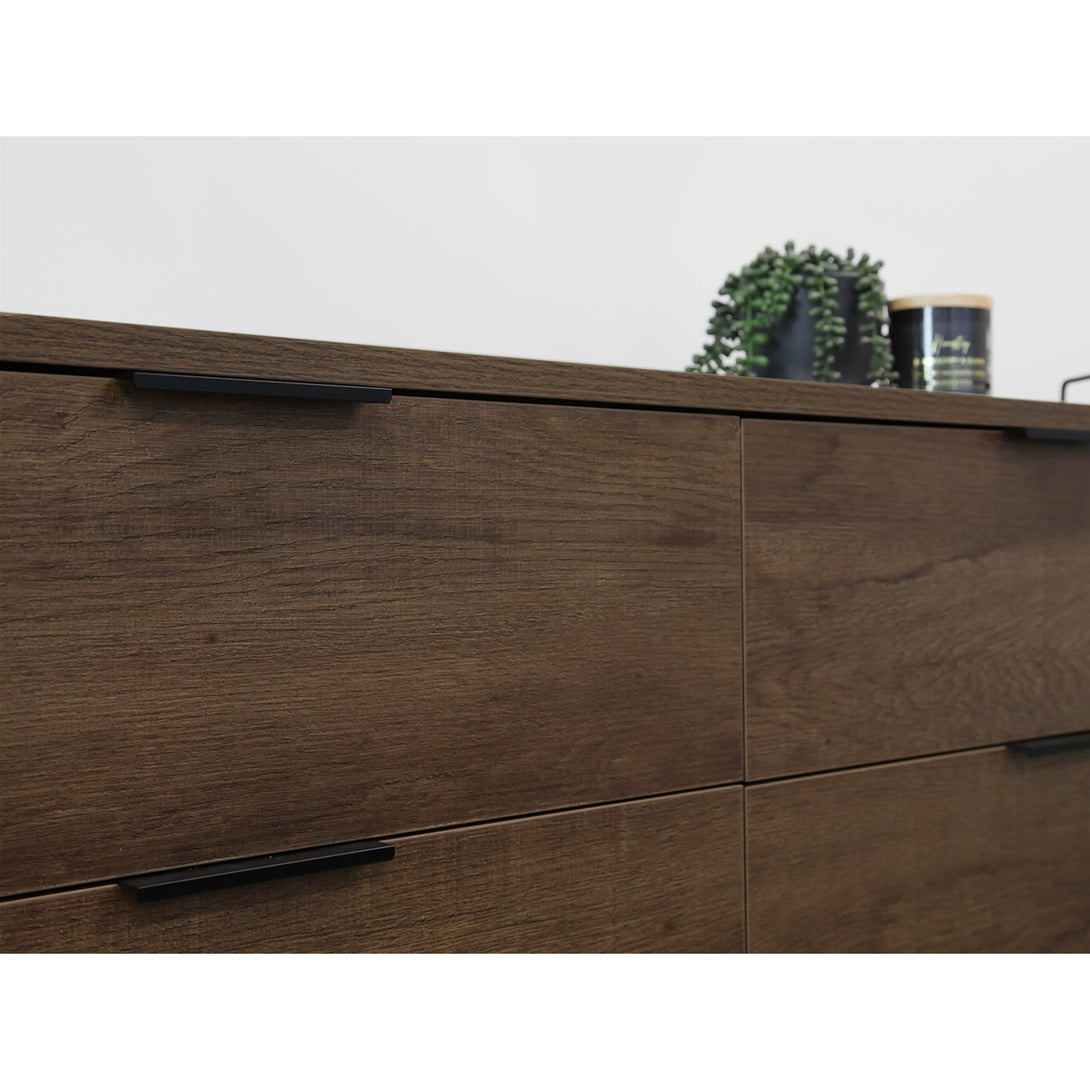 Ocala Low Boy 8 Drawer Chest Dresser - Walnut