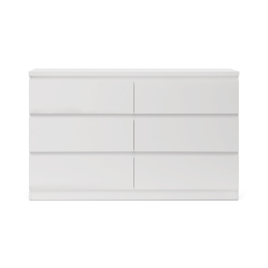 Tongass Wooden Low Boy 6 Drawers - White