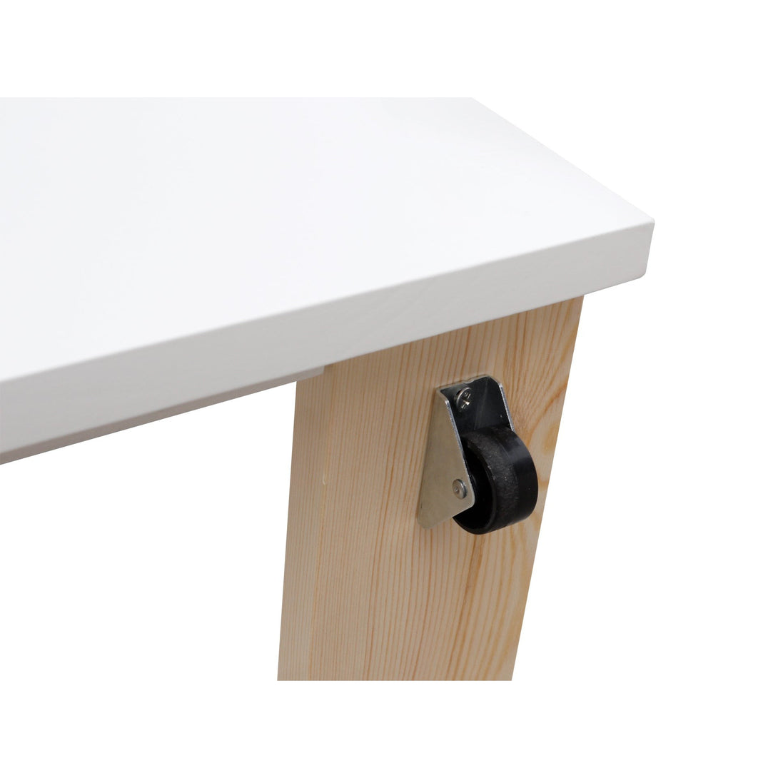 Laila Single Wooden Trundle Bed Frame - White