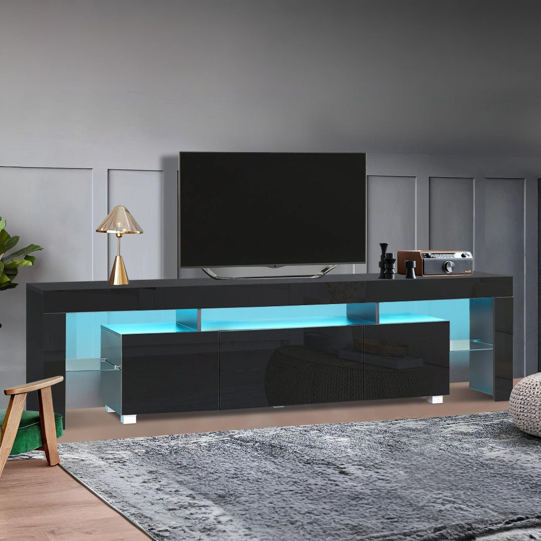 Micco 2m LED Entertainment Unit - Black