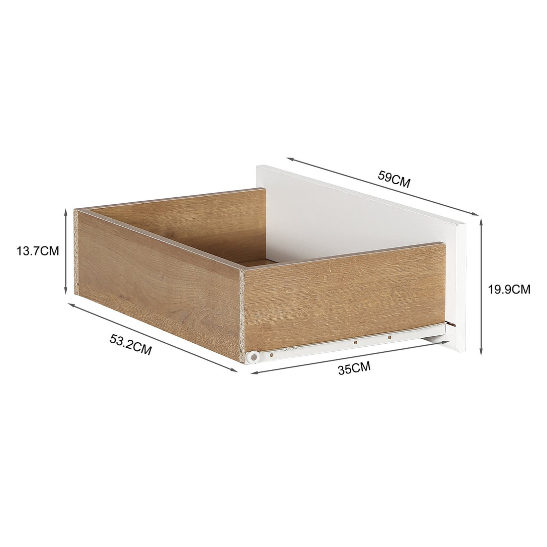 Harris 6 Drawers Low Boy - Oak + White